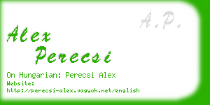 alex perecsi business card